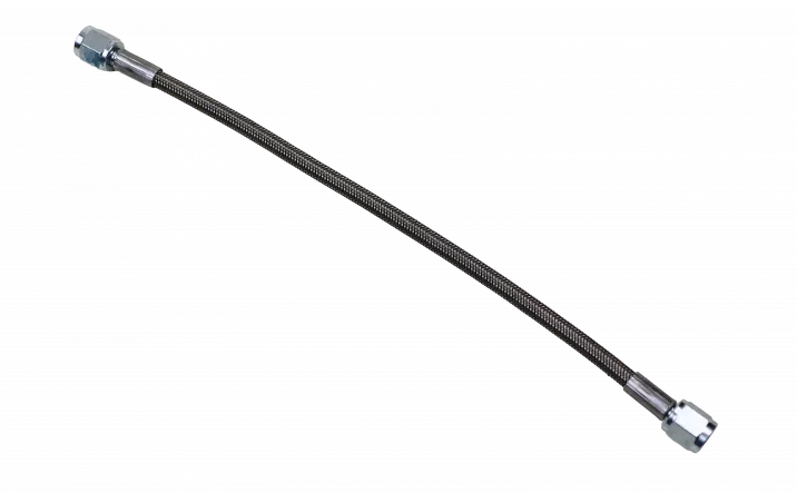 Steel Braided Line, Double An4, Female Fitting, 11" Long, Uncoated